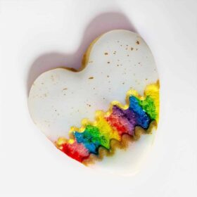 Rainbow heart cookies